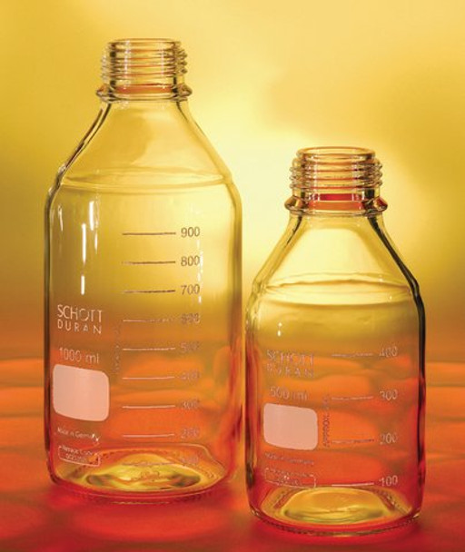 Duran graduated laboratory bottles, without caps, 5000mL, amber glass