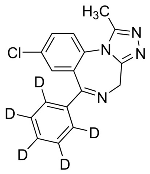 Alprazolam-d5 solution 100 ug/mL in methanol, ampule of 1 mL, certified reference material, Cerilliant