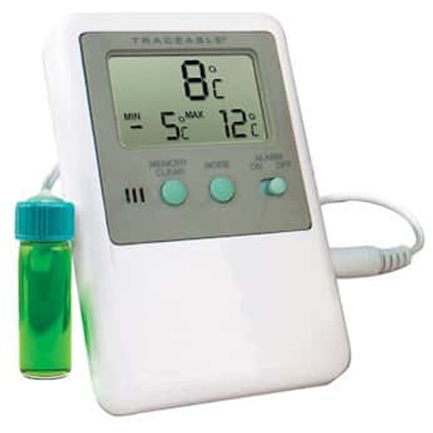 Traceable Fridge/Freezer Digital Thermometer with Calibration; 5 mL Bottle Probe
