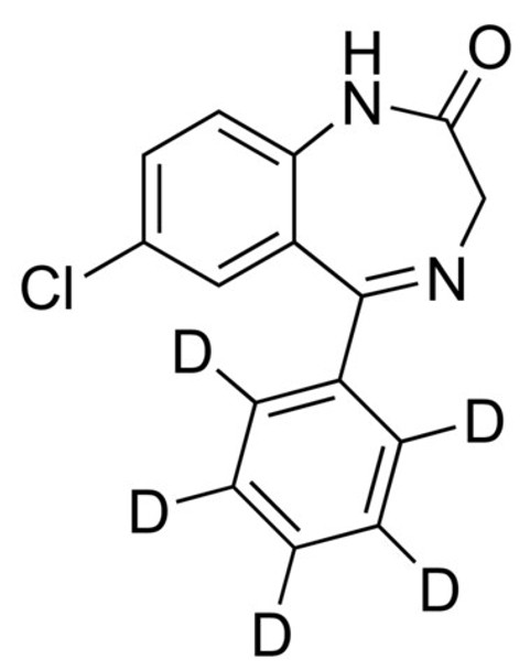 Nordiazepam-d5 solution 100 ug/mL in methanol, ampule of 1 mL, certified reference material, Cerilliant