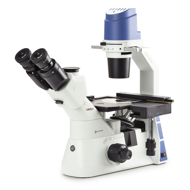 Inverted trinocular microscope with mechanical stage PLPH 10/20/40x, 5W LED and with transportation box