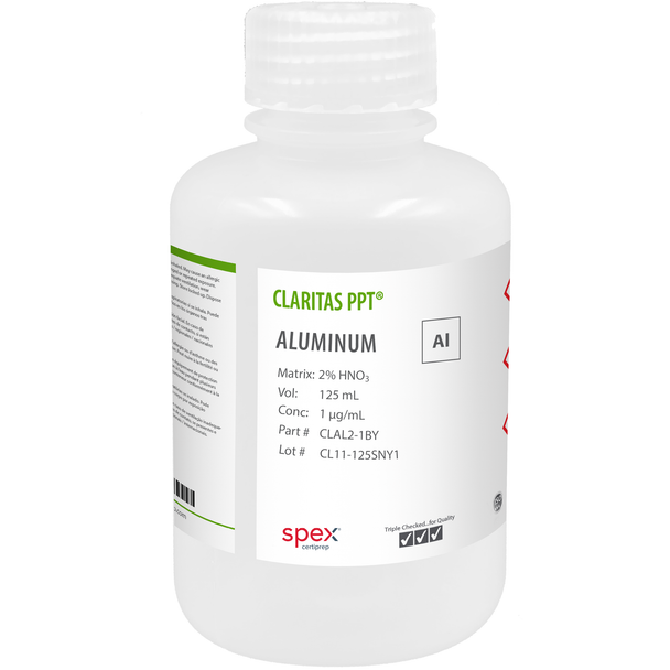 Aluminum, 1 ug/mL (1 ppm), for ICP-MS, 125 mL