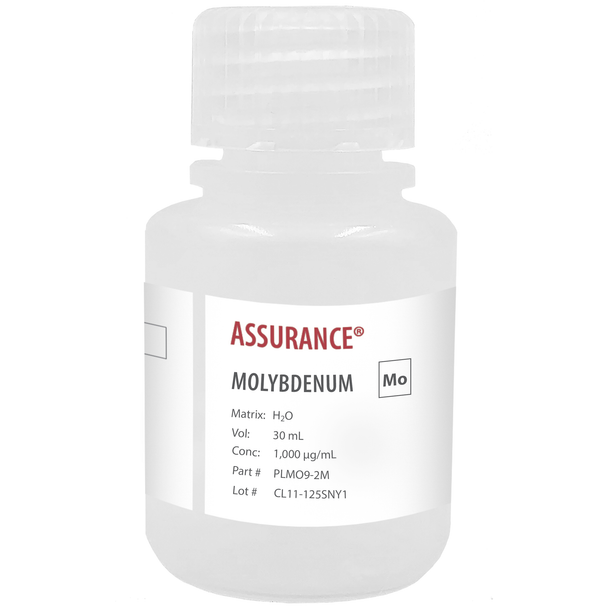 Assurance Grade Molybdenum, 1,000 ug/mL (1,000 ppm) for AA and ICP in H2O, 30 mL