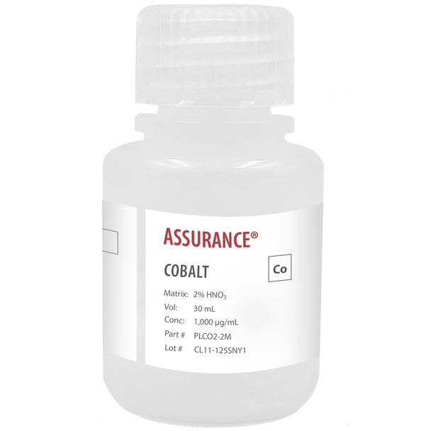 Assurance Grade Cobalt, 1,000 ug/mL (1,000 ppm) for AA and ICP in HNO3, 30 mL