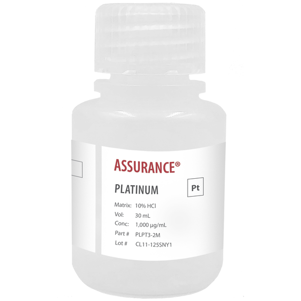 Assurance Grade Platinum, 1,000 ug/mL (1,000 ppm) for AA and ICP in HCl, 30 mL