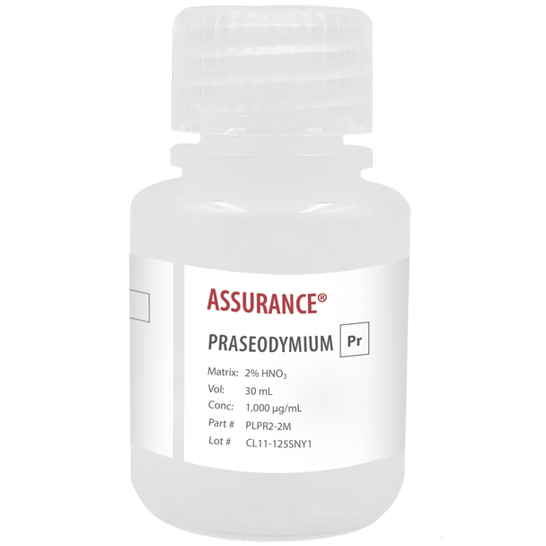 Assurance Grade Praseodymium, 1,000 ug/mL (1,000 ppm) for AA and ICP in HNO3, 30 mL