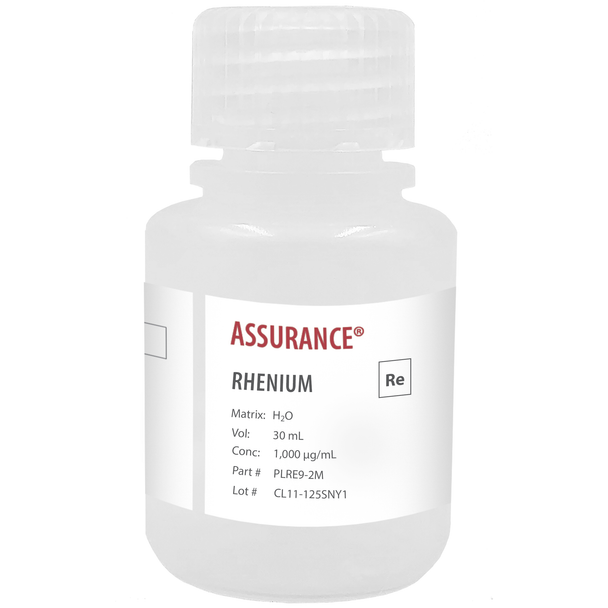 Assurance Grade Rhenium, 1,000 ug/mL (1,000 ppm) for AA and ICP in H2O, 30 mL