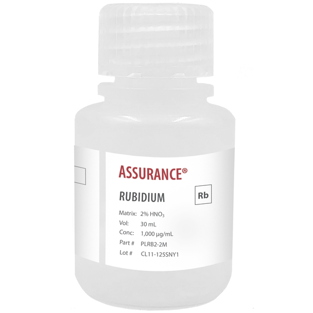 Assurance Grade Rubidium, 1,000 ug/mL (1,000 ppm) for AA and ICP in HNO3, 30 mL