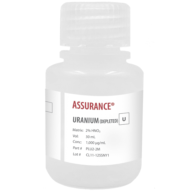 Assurance Grade Uranium (Depleted), 1,000 ug/mL (1,000 ppm) for AA and ICP in HNO3, 30 mL