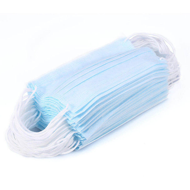 3-ply Disposable Pleated Face Masks, 2,000/case