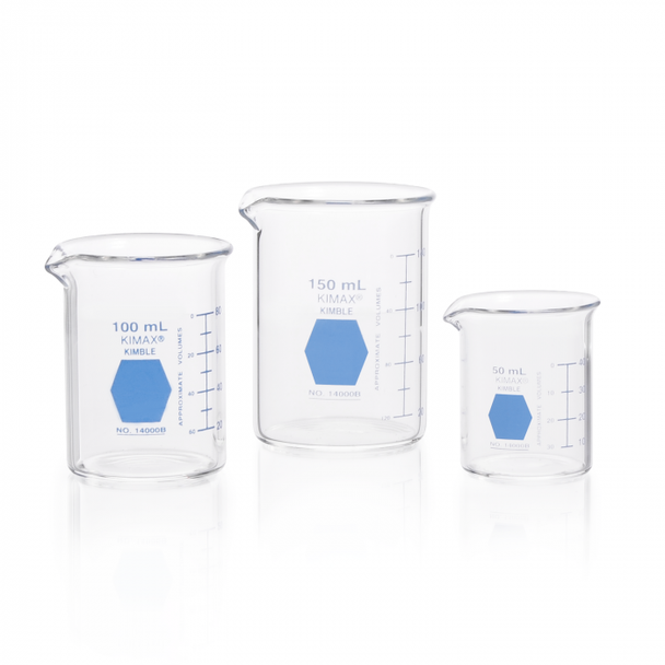 BEAKER, GRIFFIN, LOW, BLU SCALE, 1000ML, CS/6