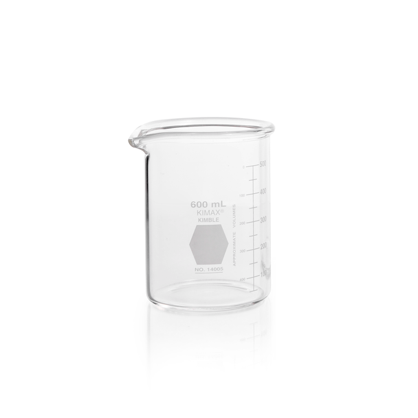 BEAKER, HEAVY, LOW, SCALE, 600ML, CS/36