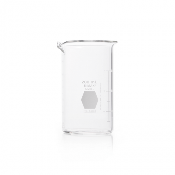 BEAKER, BERZELIUS, TALL, SPOUT, SCALE, 200ML, CS/48