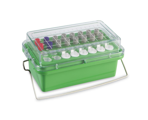 Mini Benchtop Cooler, Gel Lid, 32-Place, Green