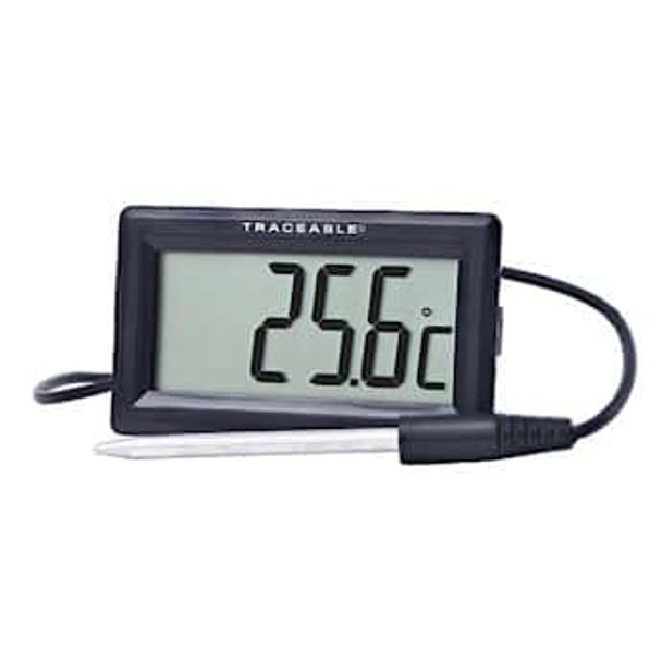 Traceable Calibrated Panel-Mount Thermometer, -50 to 300°C (-58 to 572°F); 1 Remote Probe
