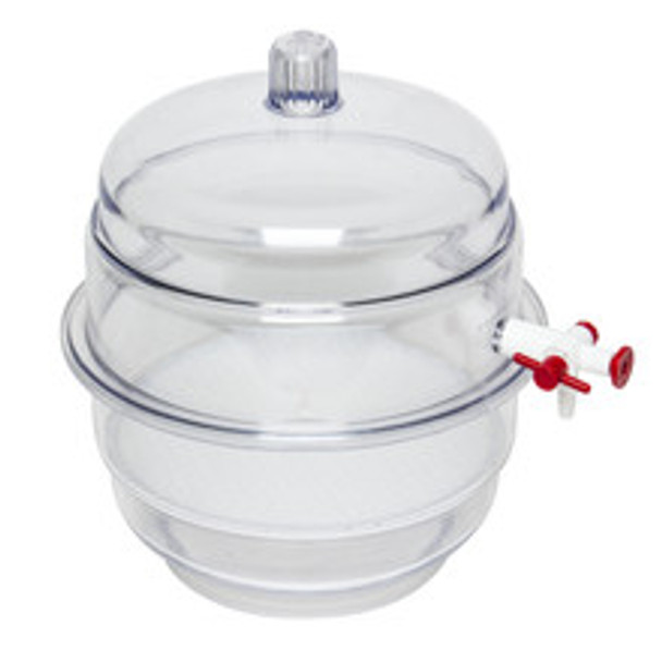 SP Bel-Art "Space Saver" Polycarbonate Vacuum Desiccator with Clear Polycarbonate Bottom