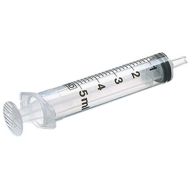 Cole-Parmer Essentials Clear Disposable Syringe, Luer Lock Tip, Non-Sterile, 5 mL; 200/Bag