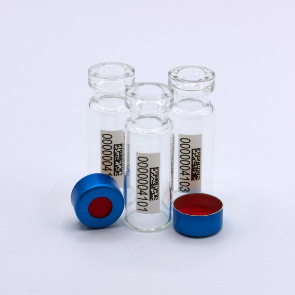 PreBarcoded 2ml Clear, 11mm Solid Crimp Cap, 2D Side Barcode