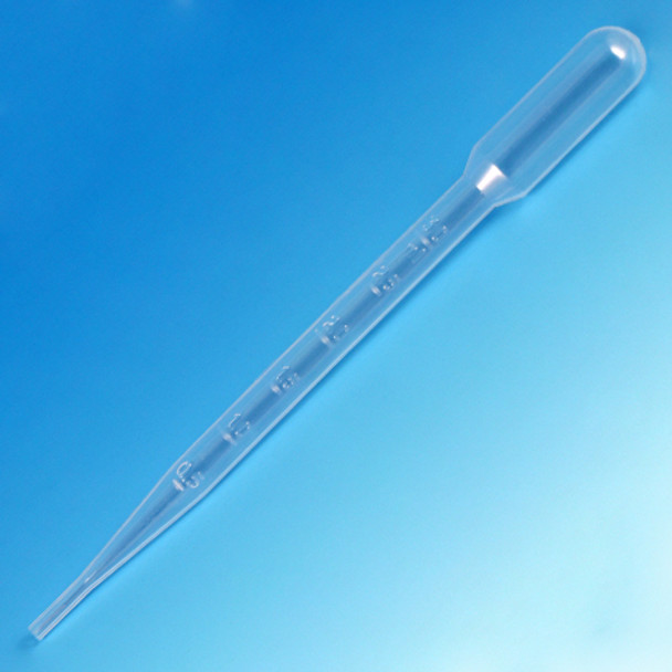 Transfer Pipet, 7.0mL, Large Bulb, Graduated to 3mL, 155mm, Bulb Draw - 3.2mL, Case of 5000