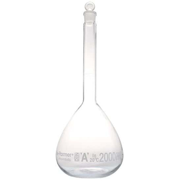 Cole-Parmer Essentials Class A Volumetric Flask with Glass Stopper, 5000 mL; 1/PK