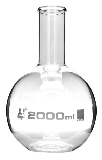 Boiling Flask, 2000ml - Borosilicate Glass - Flat Bottom, Narrow Neck - Eisco Labs