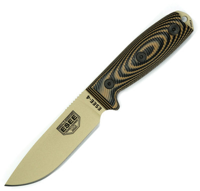 ESEE-4 Desert Tan Blade, Coyote/Black G-10 3D Handle