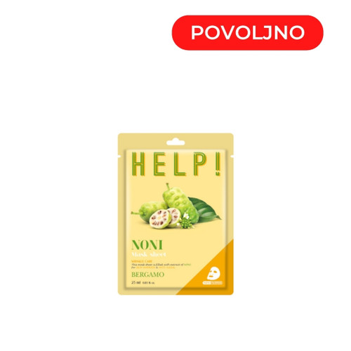 BERGAMO HELP! NONI revitalizirajuća sheet maska za lice s ekstraktom nonija, 25 ml