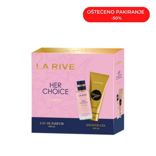 Poklon paket HER CHOICE EDP 100 ML + GEL za tuširanje 100 ML (Oštećeno pakiranje)
