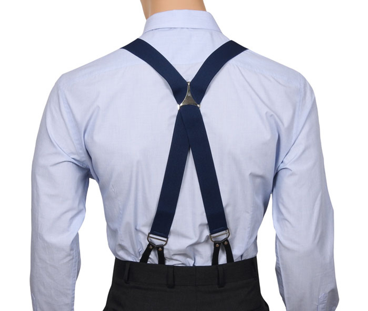 Navy Button Suspenders Mens Braces Australia