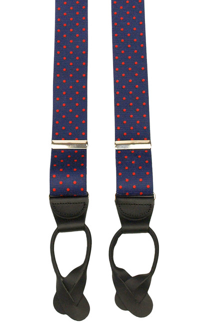 Blue Dotted Button Braces