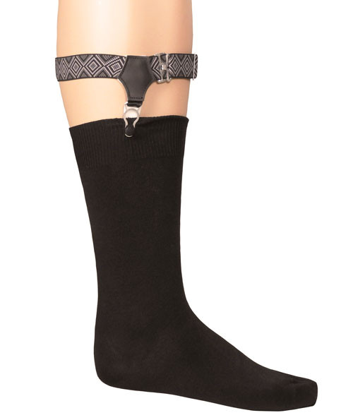 Albert Thurston Black Patterned Sock Garters