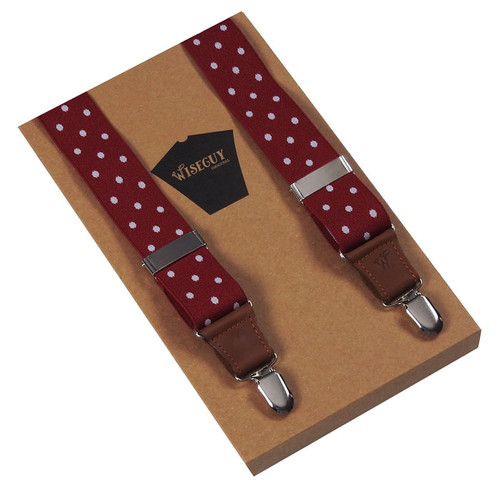 Wiseguy Red Dotted Suspenders