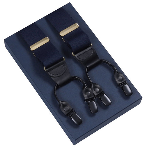 Navy Blue Double Clip Braces