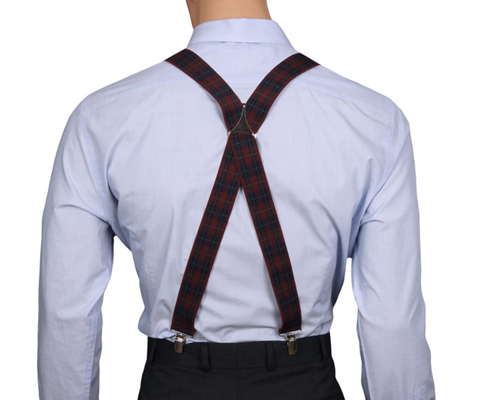 Burgundy Tartan Braces | Mens Braces Australia