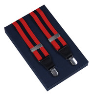 Red and Navy Striped Braces