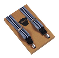 Wiseguy Widetrack Blue Striped Womens Braces