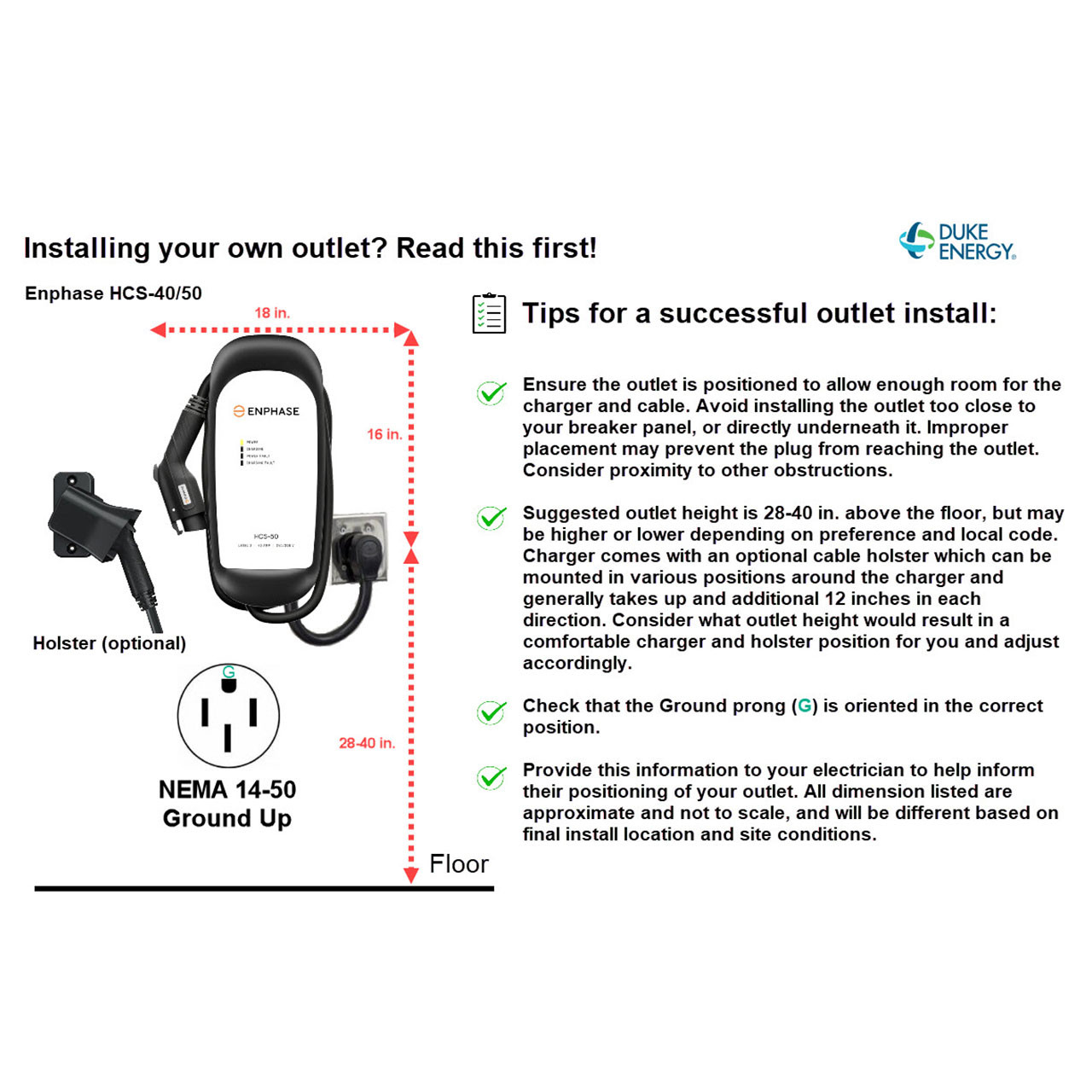 HCS-50  EV Charger  NEMA 14-50 Ground Up
