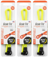 Nite Ize Gear Tie Loopable Twist Tie 12" - Neon Yellow (3 Pack)