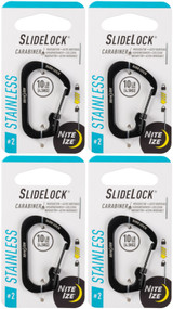 Nite Ize SlideLock Carabiner - Size #2, Black (4-Pack)