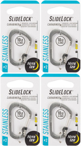 Nite Ize SlideLock Carabiner - Size #2, Stainless (4-Pack)