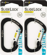 Nite Ize SlideLock Carabiner - Size #4, Black (2-Pack)