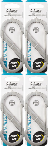 Nite Ize S-Biner Steel - Stainless Biner, Size #5 (4-Pack)