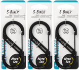 Nite Ize S-Biner Steel - Black Biner, Size #4 (3-Pack)