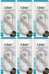 Nite Ize S-Biner Steel - Stainless Biner, Size #3 (6-Pack)