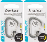 Nite Ize SlideLock Carabiner - Size #2, Stainless (2-Pack)