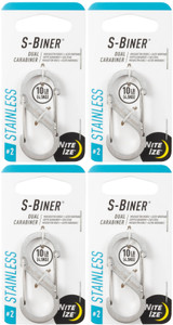 Nite Ize S-Biner Steel - Stainless Biner, Size #2 (4-Pack)