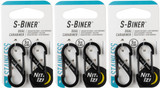 Nite Ize S-Biner Steel - Black Biners, Size #1 (3-Pack of 2)