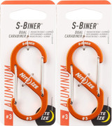 Nite Ize S-Biner Aluminum Dual Carabiner #3 - Orange (2-Pack)