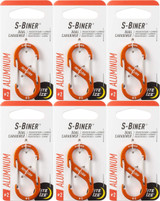 Nite Ize S-Biner Aluminum Dual Carabiner #2 - Orange (6-Pack)