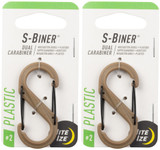 Nite Ize S-Biner Plastic Dual Carabiner #2 - Coyote (2-Pack)